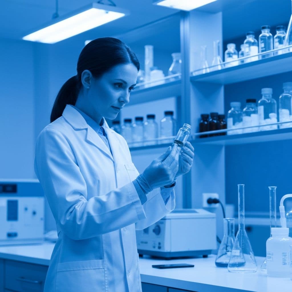 Pharmaceutical scientist in modern laboratory